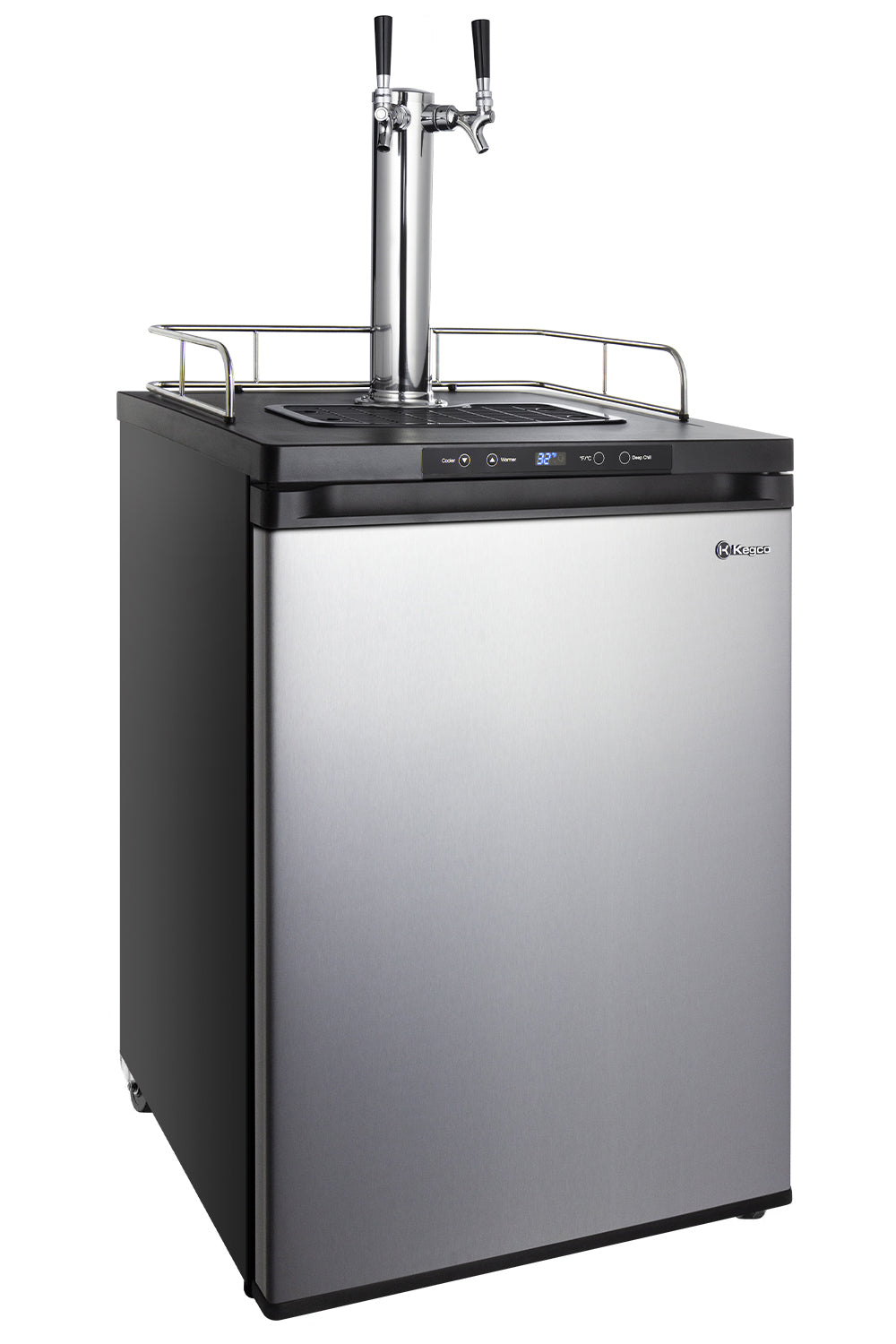 24" Wide Homebrew Dual Tap Stainless Steel Digital Kegerator