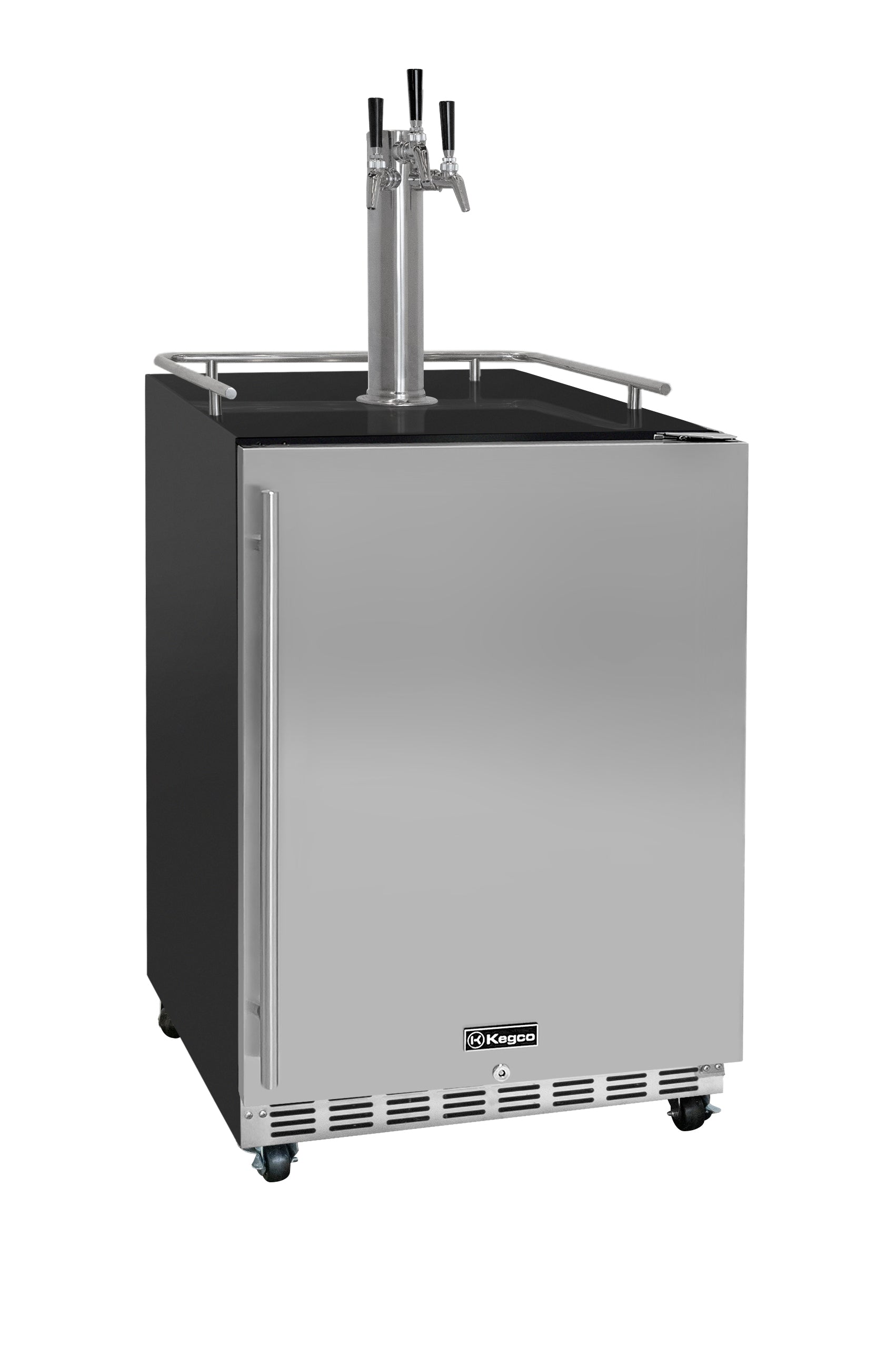 Kegco beer dispenser on a white background