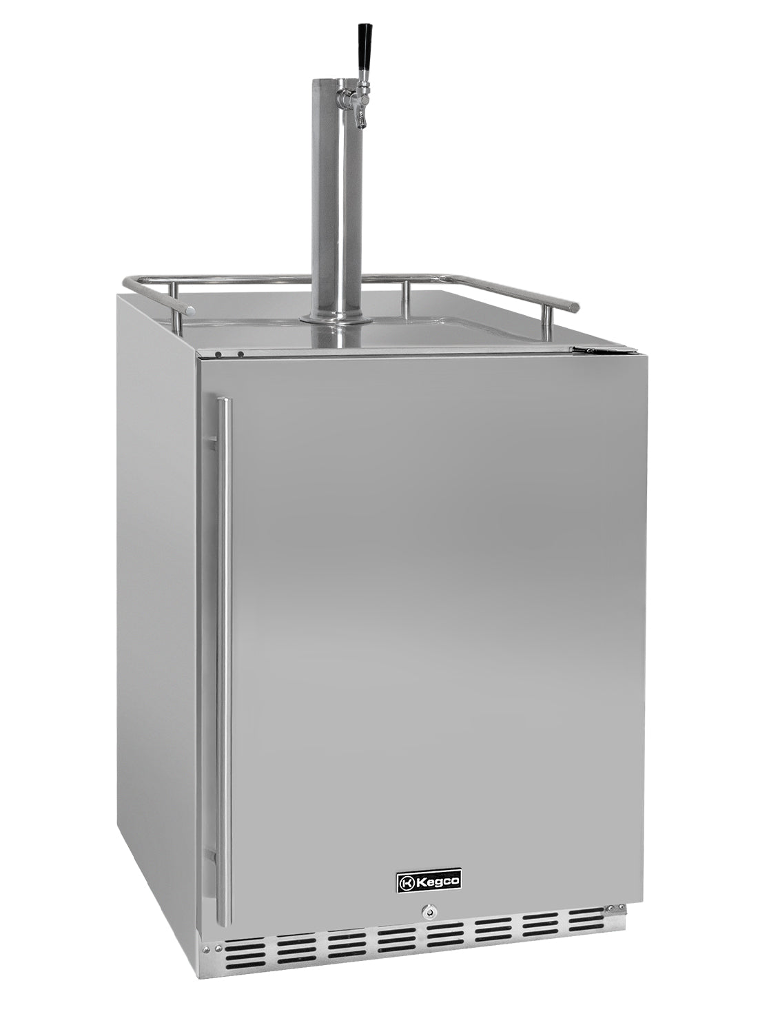 24" Wide Single Tap All Stainless Steel Outdoor Built-In Right Hinge Kegerator with Kit