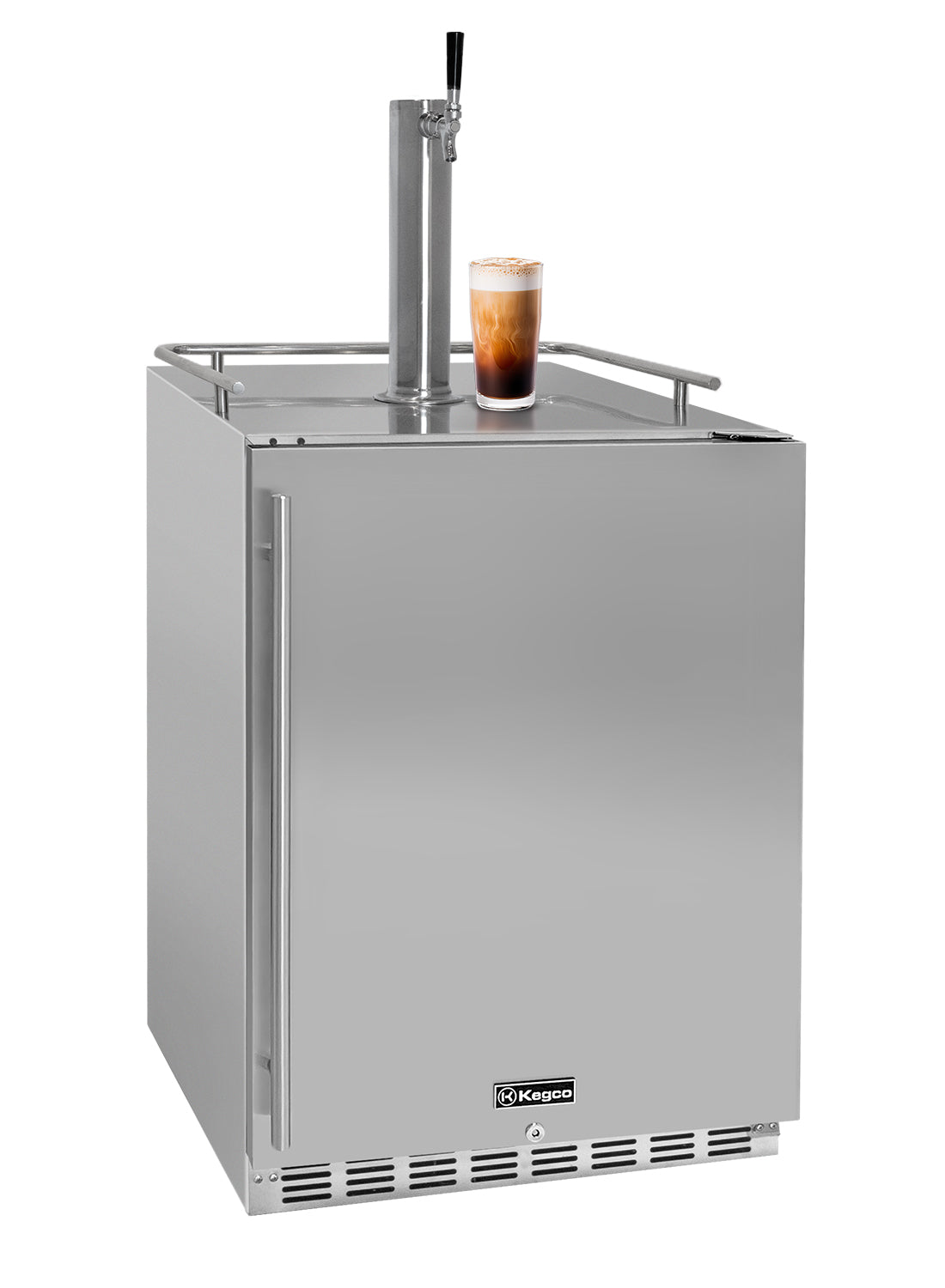 24" Wide Cold Brew Coffee Single Tap All Stainless Steel Outdoor Built-In Right Hinge Kegerator