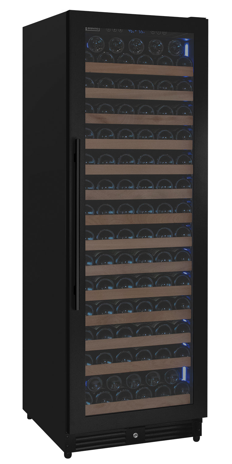 Reserva Series 163 Bottle 71" Tall Single Zone Right Hinge Black Metal Wine Cooler Refrigerator