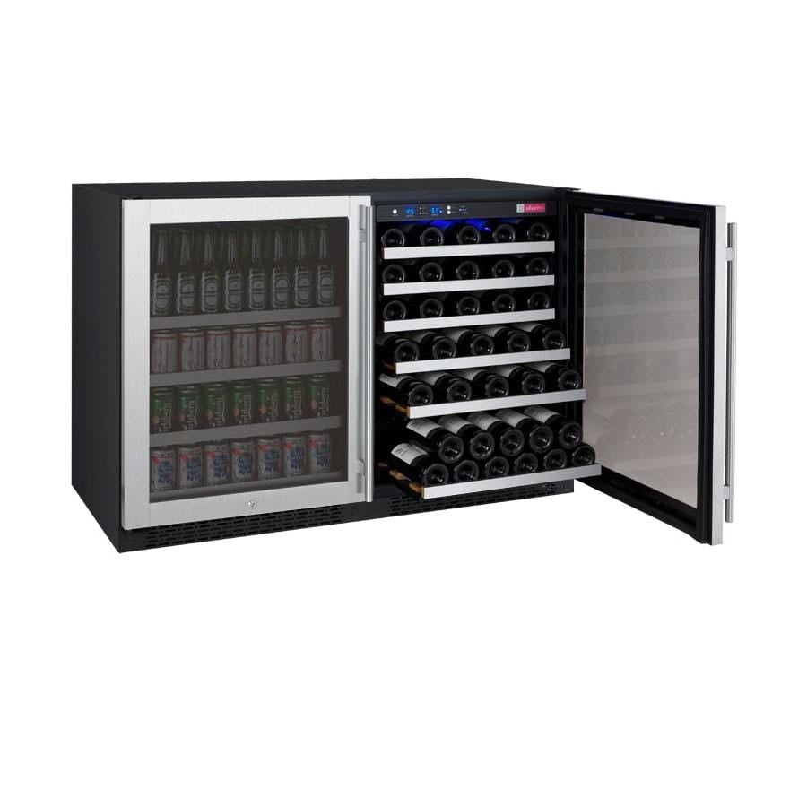 Allavino FlexCount II Tru-Vino 56 Bottle/154 Can Dual Zone Stainless Steel Beverage/Wine Fridge 3Z-VSWB24-2S20