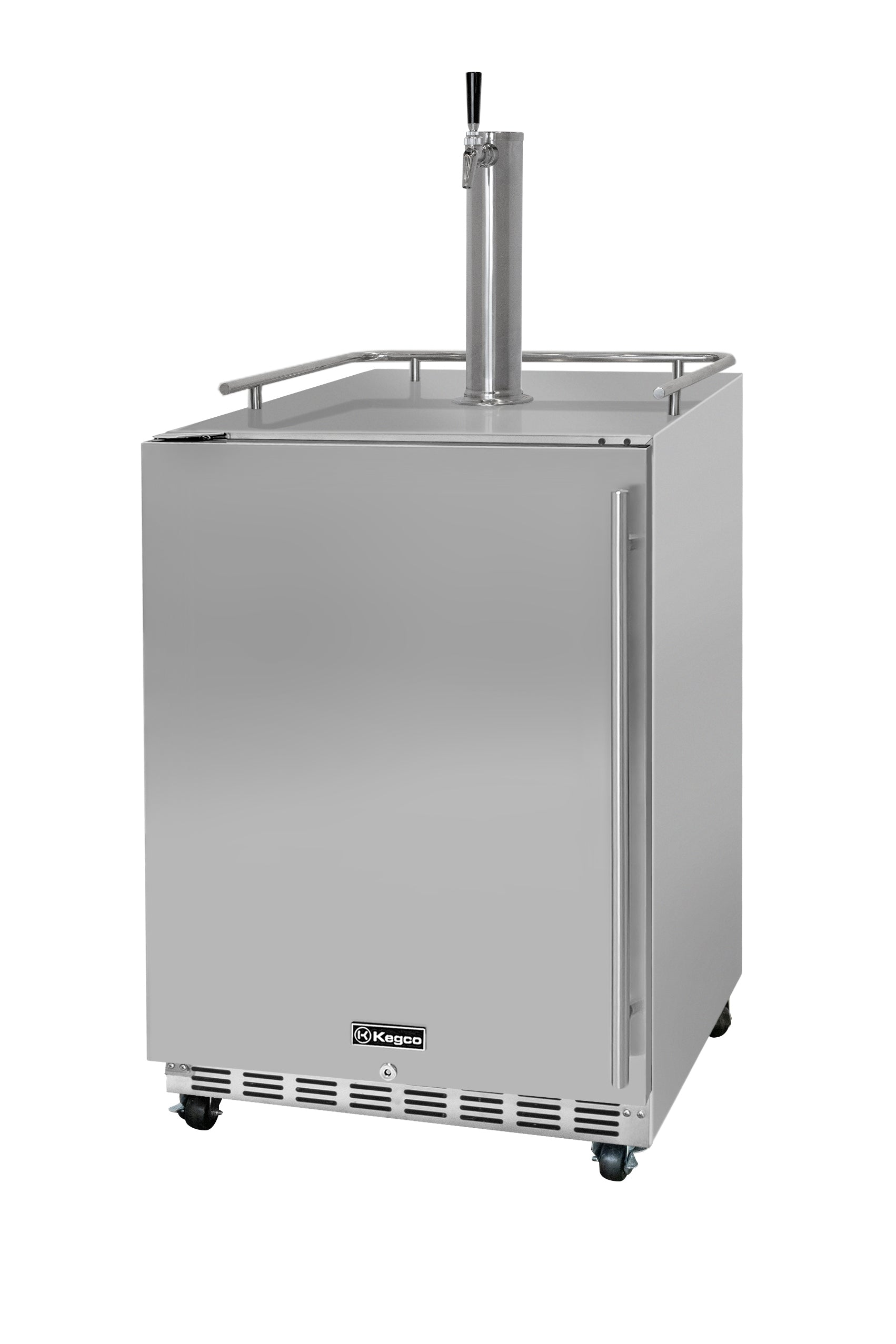 Full Size Digital Commercial Outdoor Left Hinge Kegerator with X-CLUSIVE Premium Direct Draw Kit