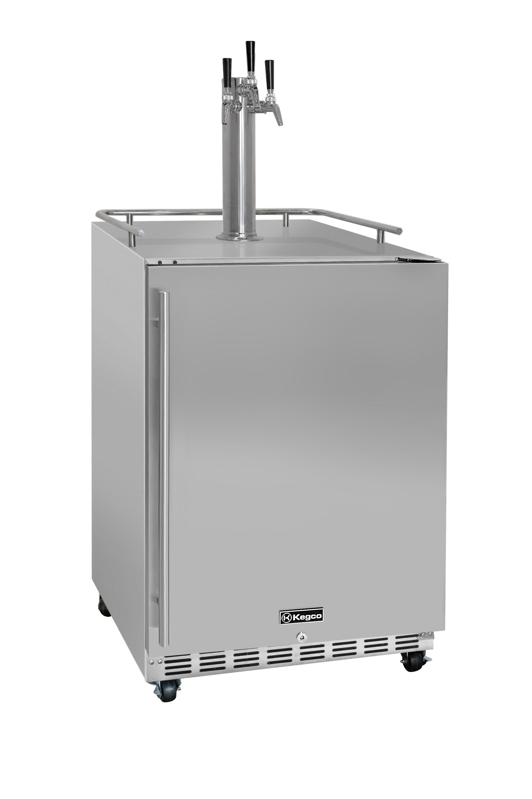 24" Wide Triple Tap All Stainless Steel Commercial Right Hinge Kegerator with Kit
