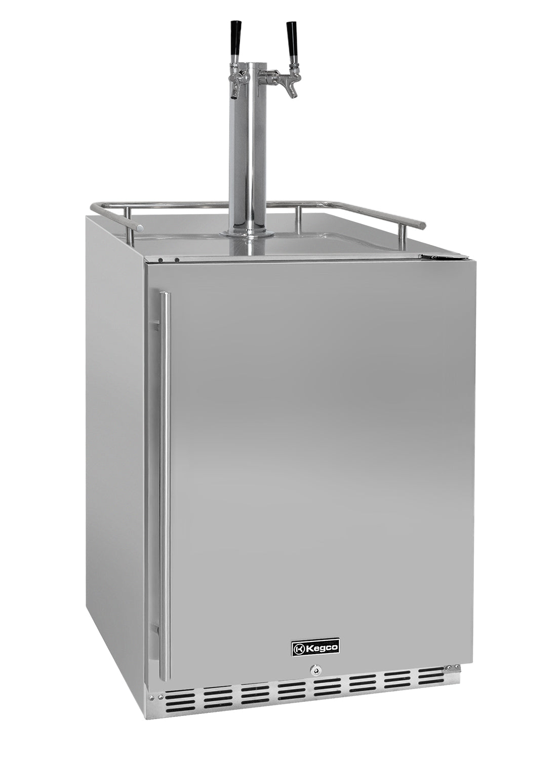 24" Wide Dual Tap All Stainless Steel Outdoor BuiltIn Right Hinge Kegerator with Kit