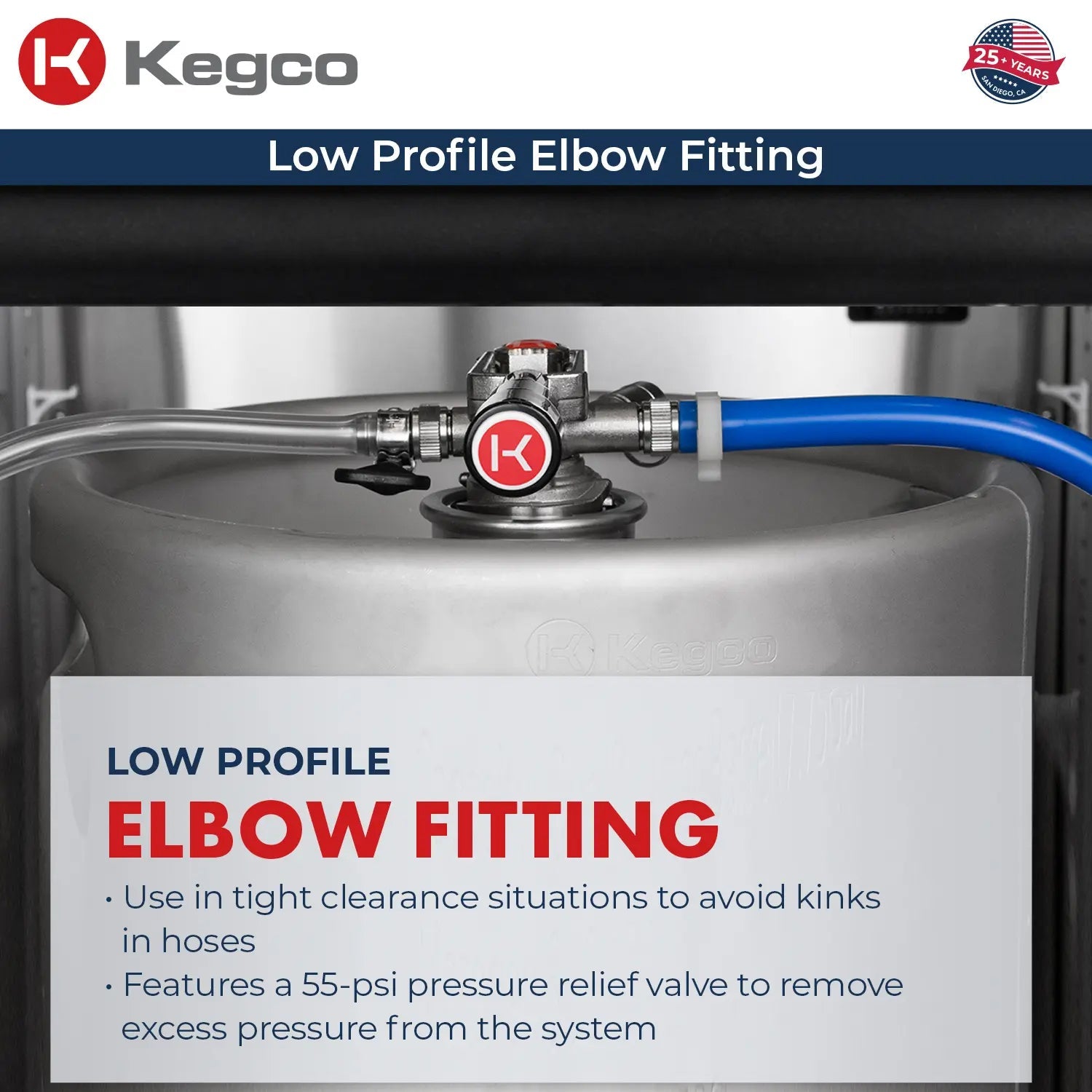 24" Wide Cold Brew Coffee Single Tap Stainless Steel Built-In Right Hinge ADA Kegerator with Kit