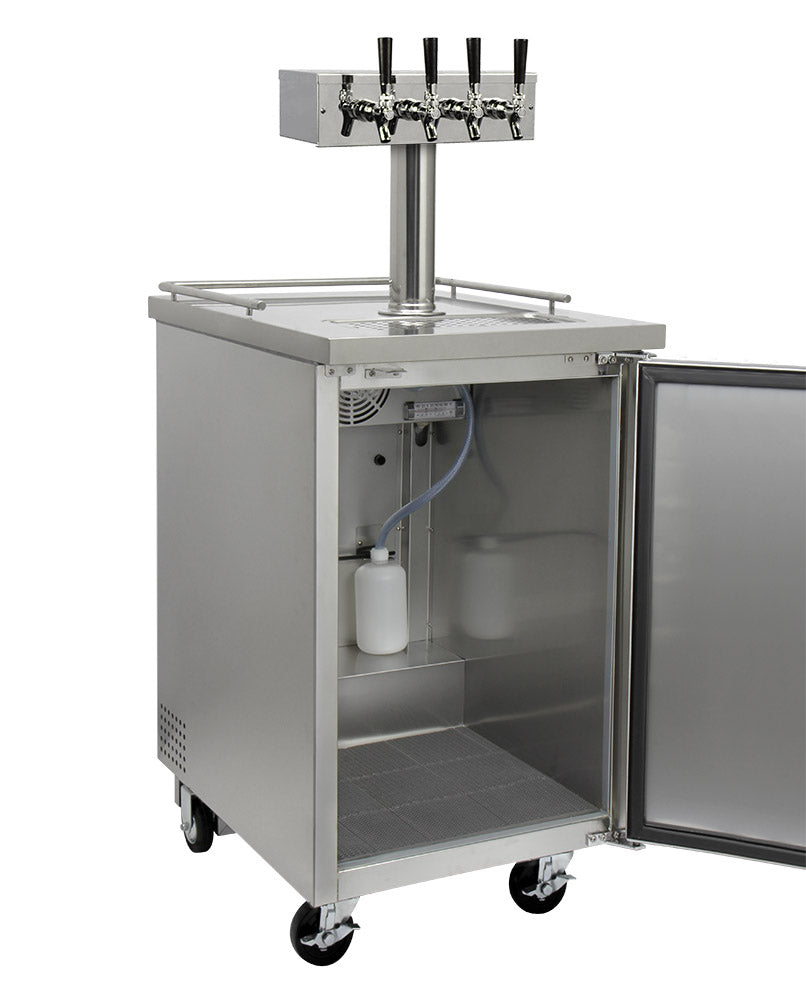 24" Wide Cold Brew Coffee Four Tap All Stainless Steel Commercial Kegerator