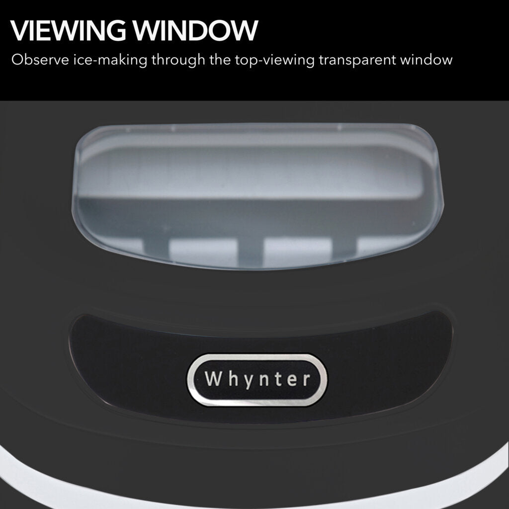 Whynter Compact Portable Ice Maker 27 lb capacity – Metallic Black