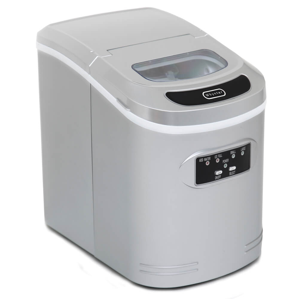 Whynter Compact Portable Ice Maker 27 lb capacity – Metallic Silver