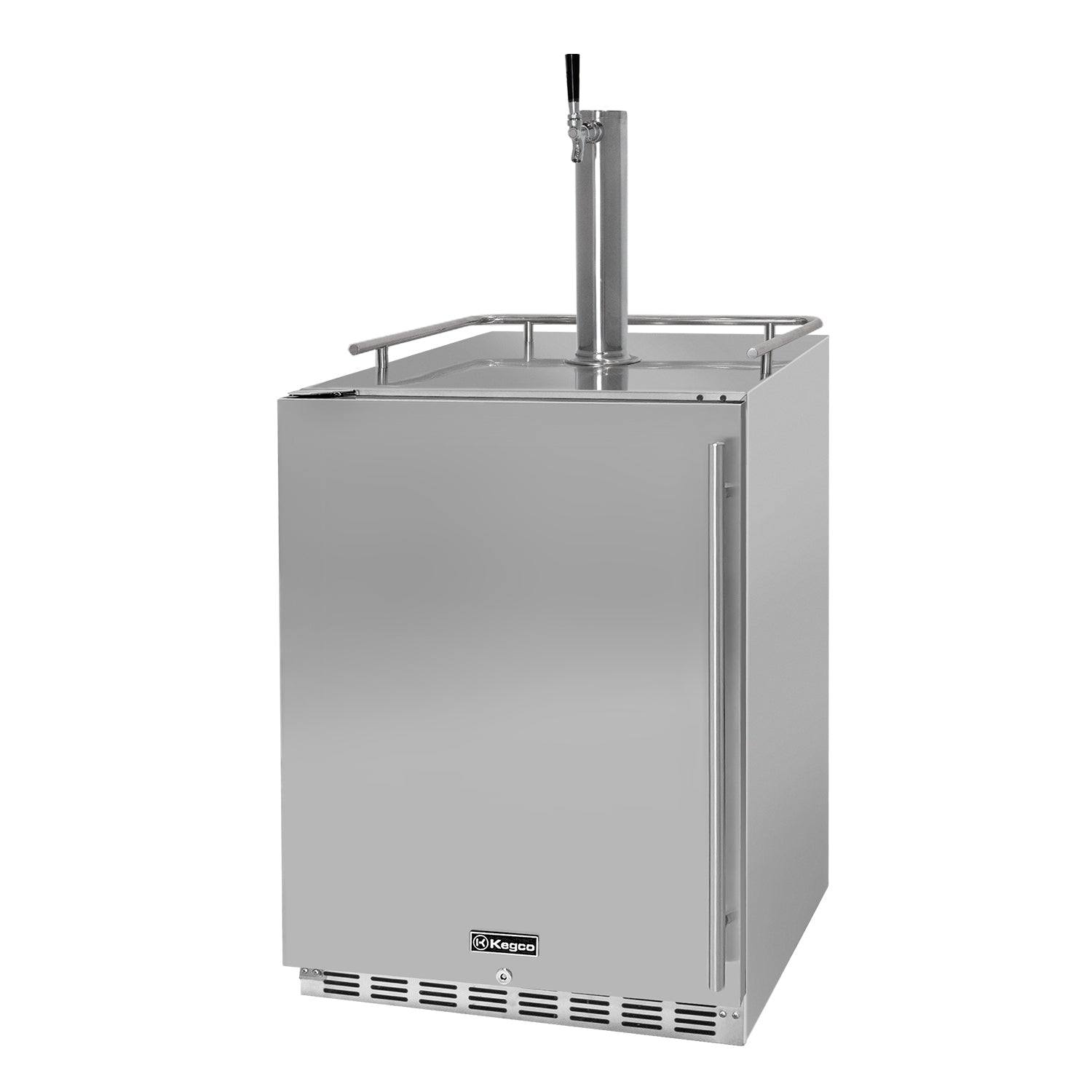 Full Size Digital Outdoor Undercounter Left Hinge Kegerator with X-CLUSIVE Premium Direct Draw Kit