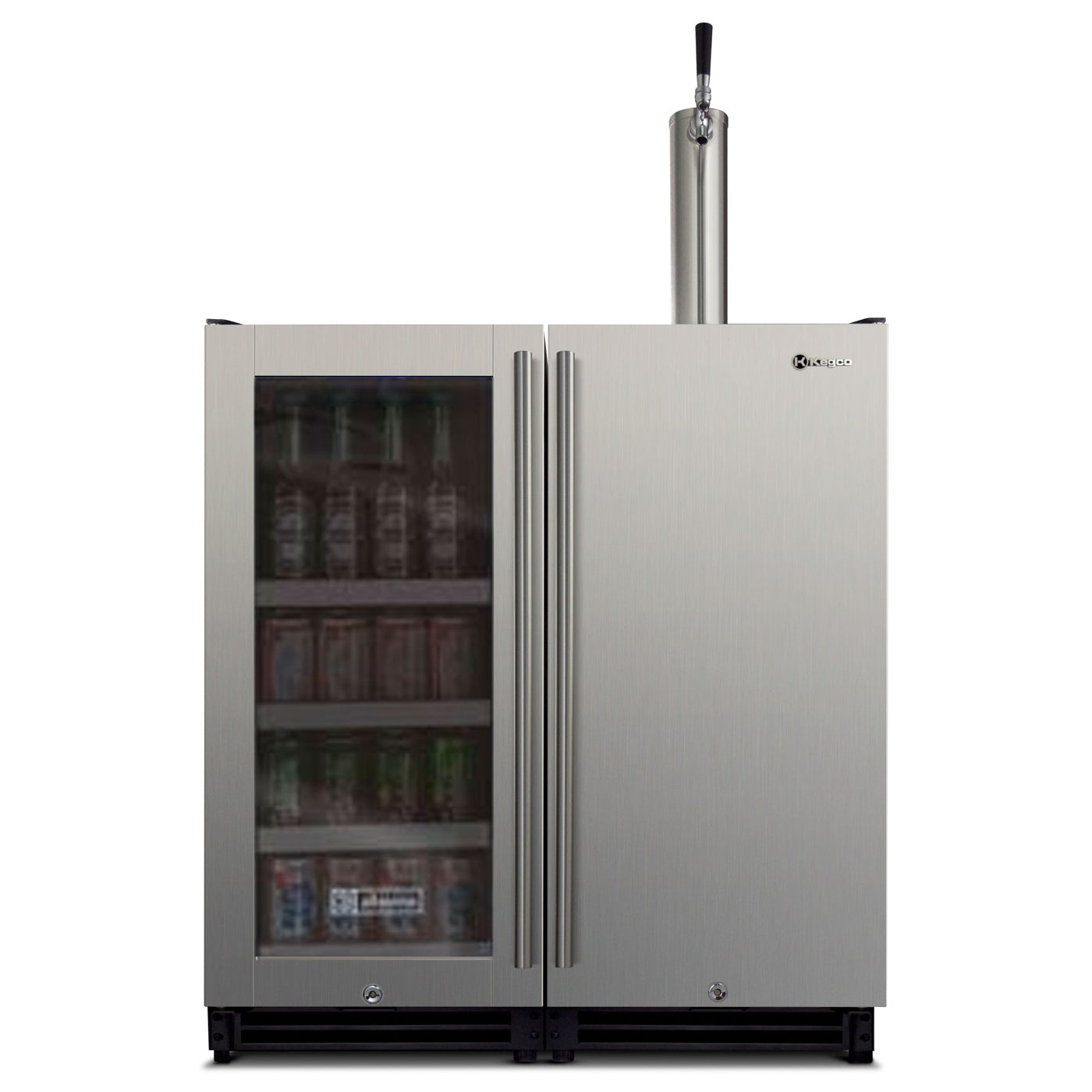 30" Wide Side-by-Side Beverage Center and Single Tap Kegerator