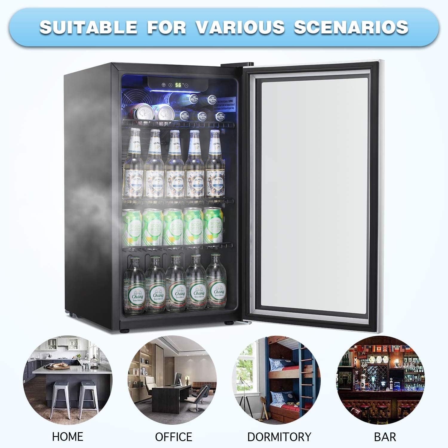 Antarctic Star Beverage Refrigerator Cooler 3.2cu.ft
