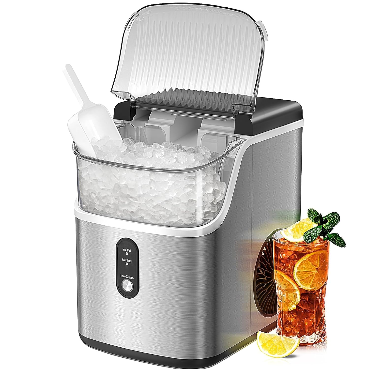 Antarctic Star Nugget Ice Maker with Soft Chewable Pellet Ice 34lbs/24H