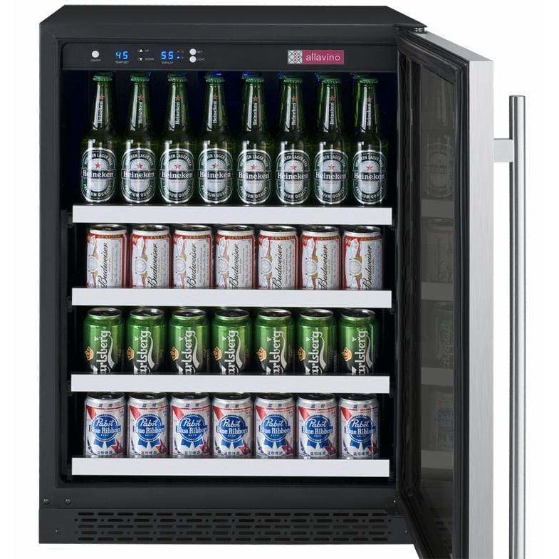 Allavino  FlexCount II Tru-Vino 24" Wide Stainless Steel Left Hinge Beverage Fridge VSBC24-SL20